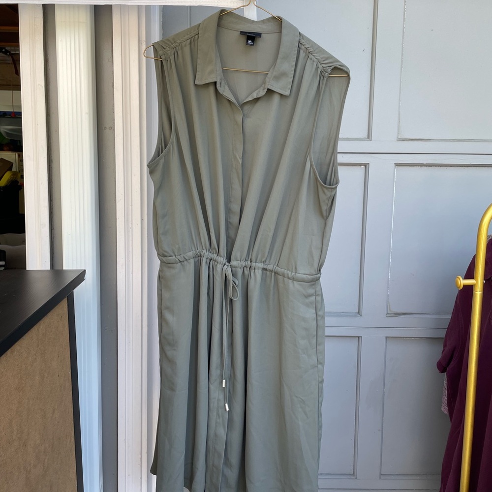 Sleeveless Olive Green Dress